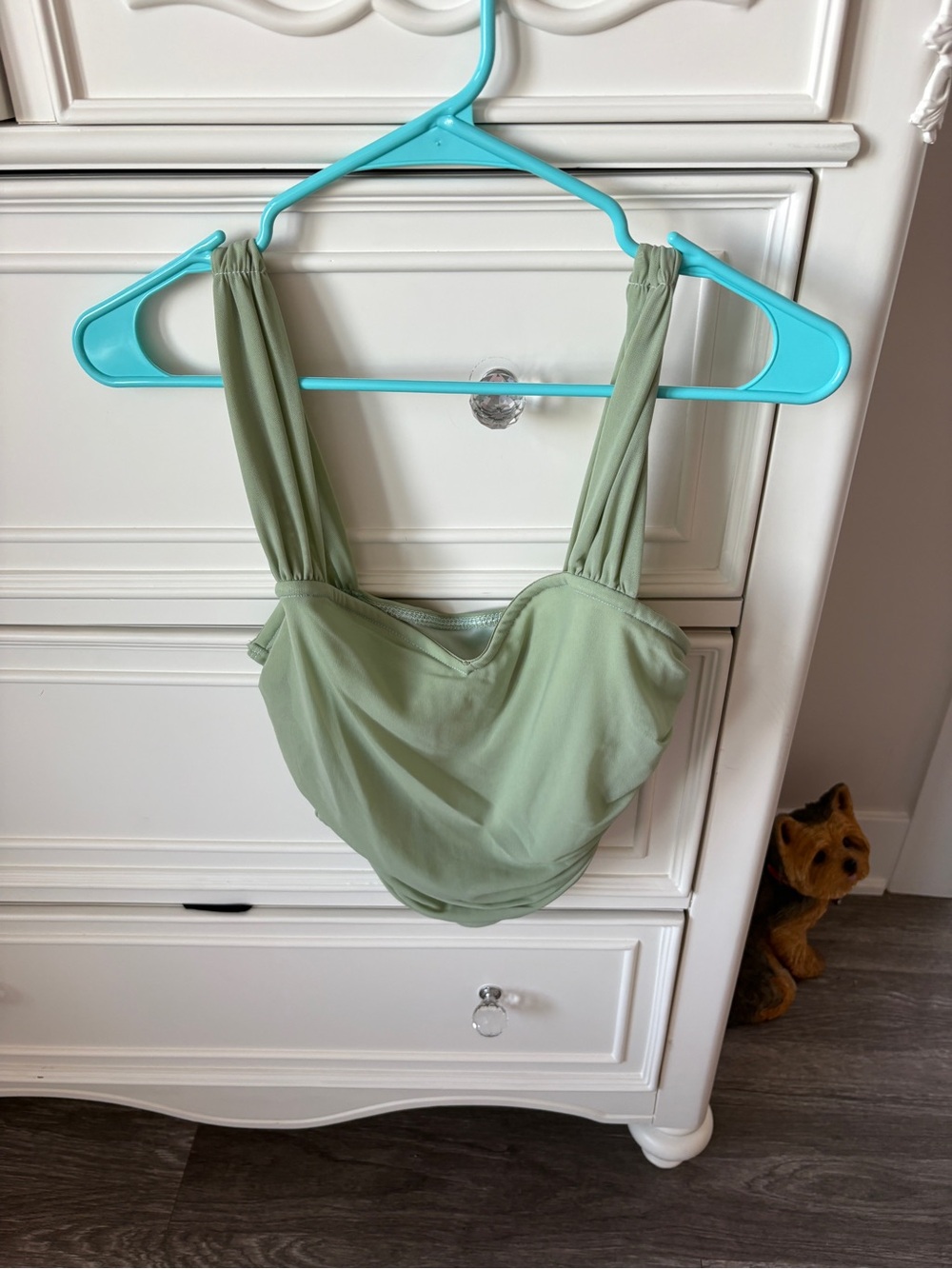 SHEIN Sage Green Wide-Strap Scoop Bralette